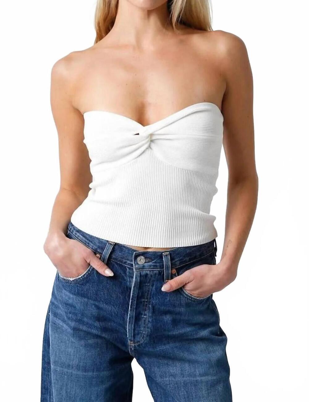 NEW OLIVACEOUS twist knot tube top in white
